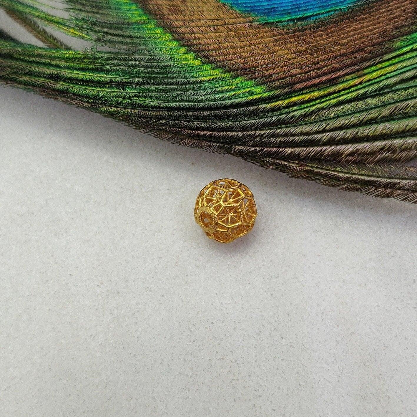 8mm 18KT Yellow Gold Fancy Gold Spacer Bead Components
