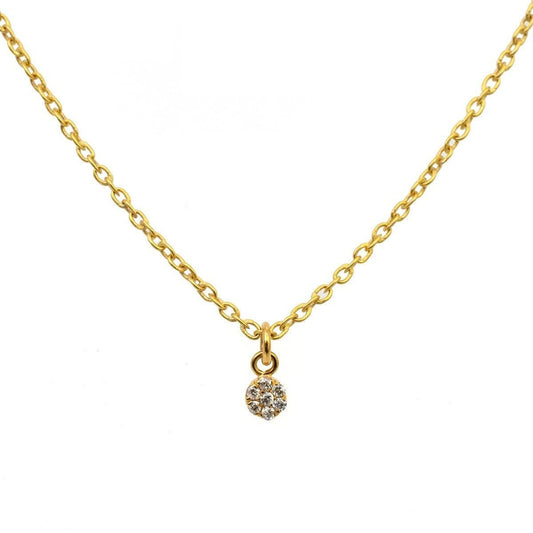 14k Gold Diamond Tiny Charm Pendant 3MM - SAR Gems