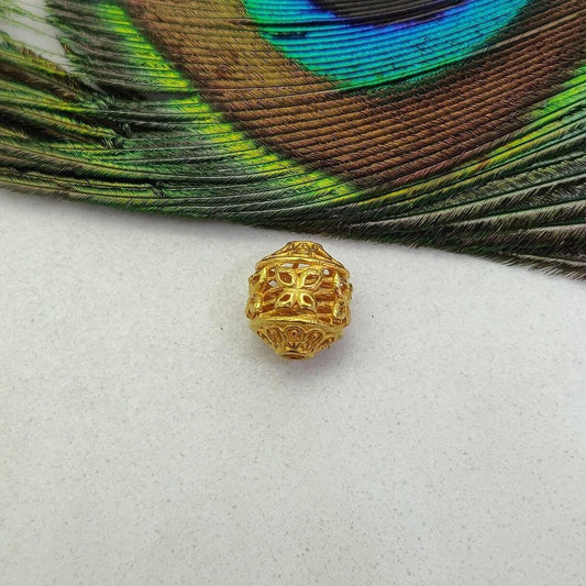 18 Carat Solid Gold Drum Style Gold Spacer Bead Components, 10.50X9mm