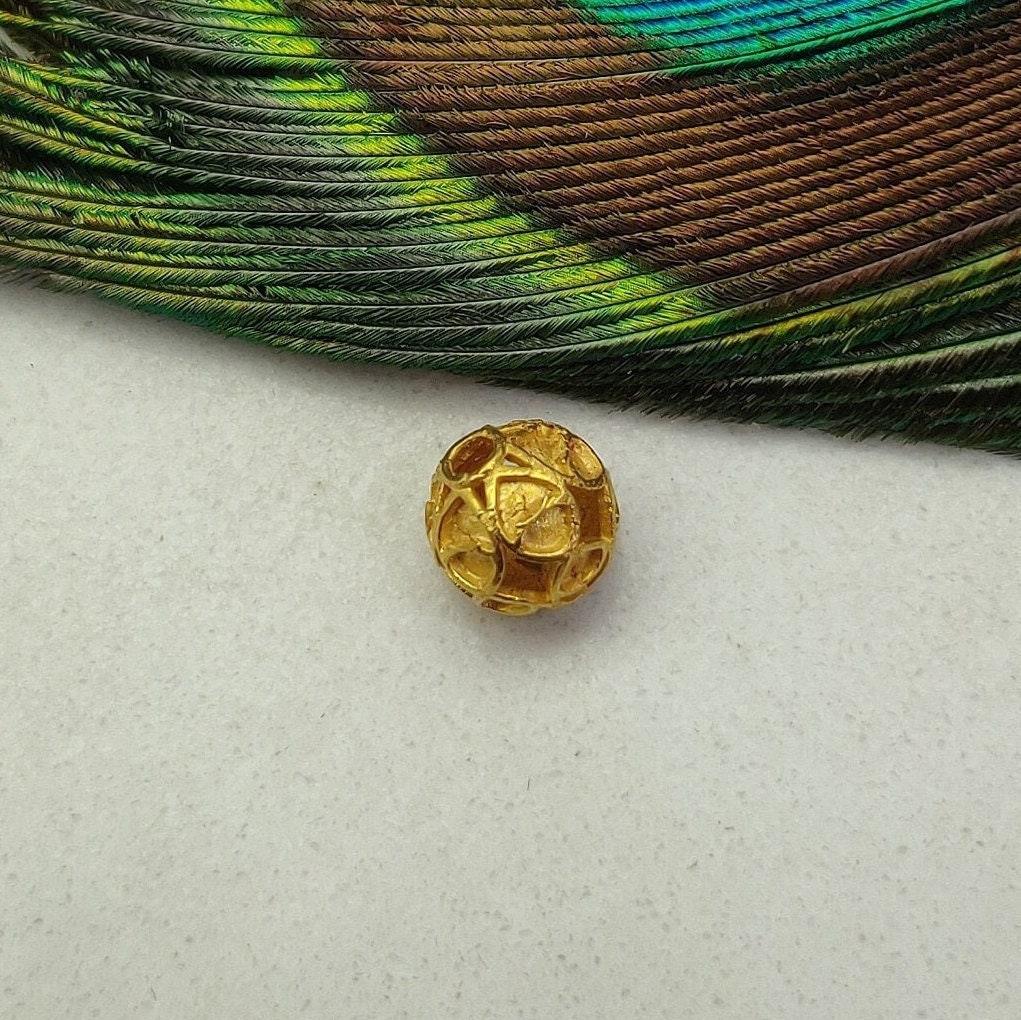 18K Solid Yellow Gold Round Spacer 8mm Beads