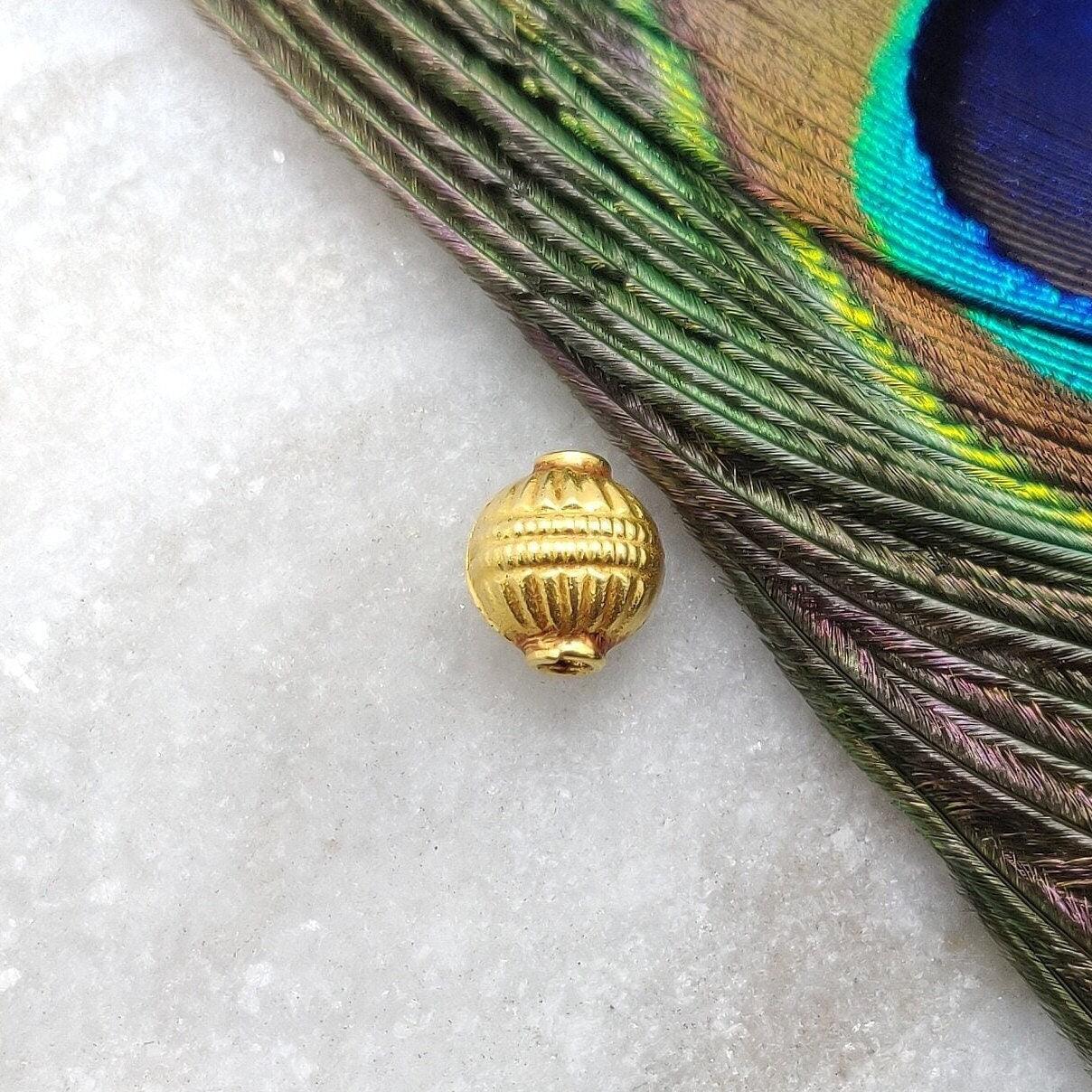 18K Yellow Gold Round Spacer Bead Finding 9mm
