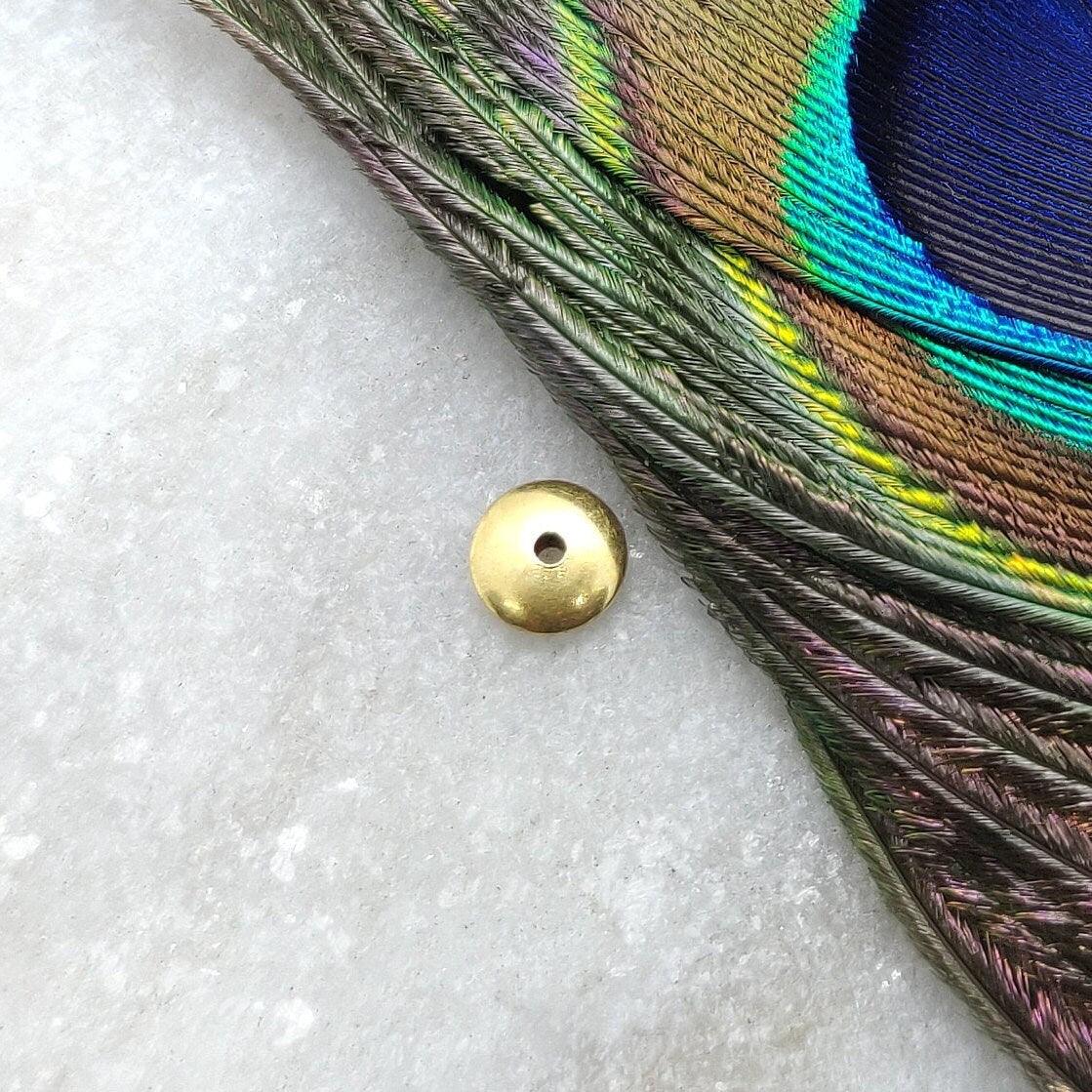 18K Solid Yellow Gold Rondelle Gold Spacer Bead Components 2x6mm