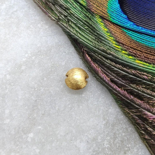 18 Karat Yellow Gold in Brush Finished Gold Spacer Bead Components 6mm