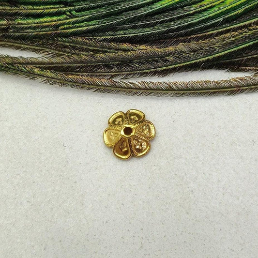 18K Yellow Gold-Plated Floral Bead Cap Spacer 7.5X3mm for Elegant Jewelry Designs