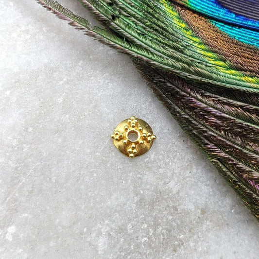 18KT Gold Bead Cap Finding For DIY Jewelry Making 6MM
