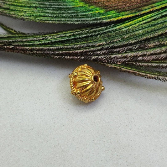 18KT Gold Rondelle Beads-10X9 MM