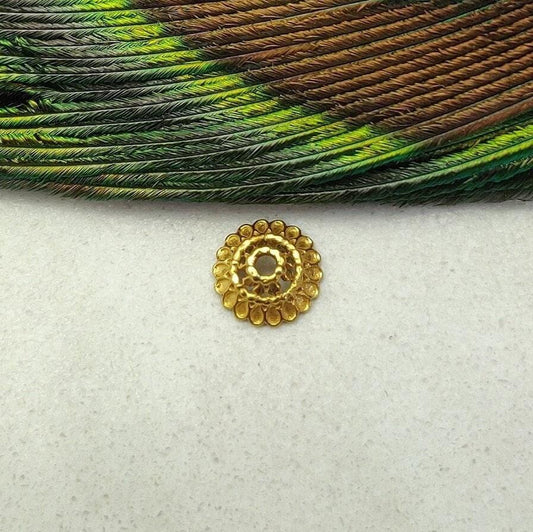 18 Carat Yellow Gold-Plated Spacer Bead Cap For Jewelry Craft