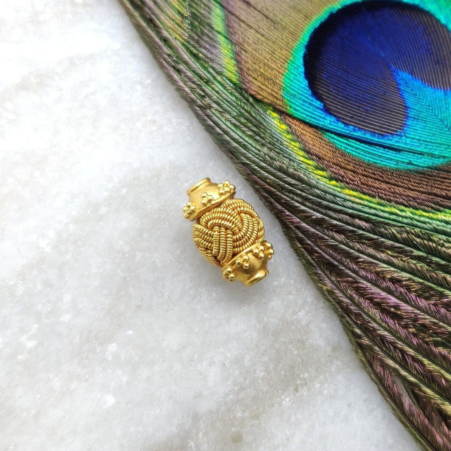 18 Carat Yellow Gold Spacer Tube Beads