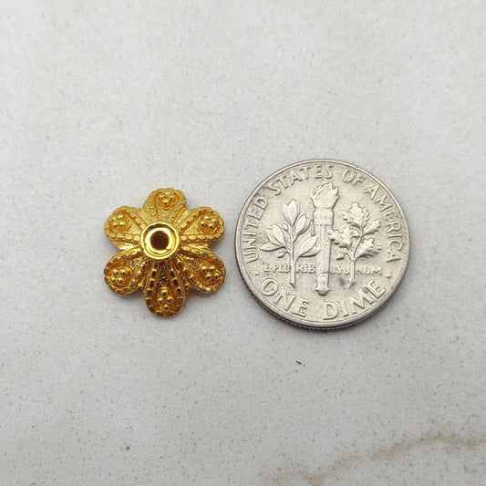 18K Solid Yellow Gold Spacer Caps 13MM - view 3