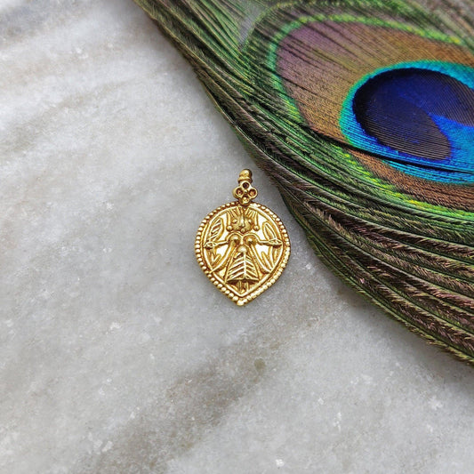 Religious Charm 18k Gold Pendant of Indian Goddess