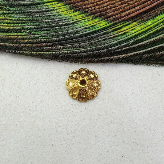 18K Yellow Gold-Plated Flower Spacer Bead Cap Findings Finding