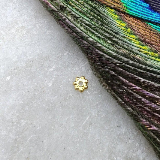 3mm 18K Gold Fancy Bali Bead Finding Sold as 4 Pcs