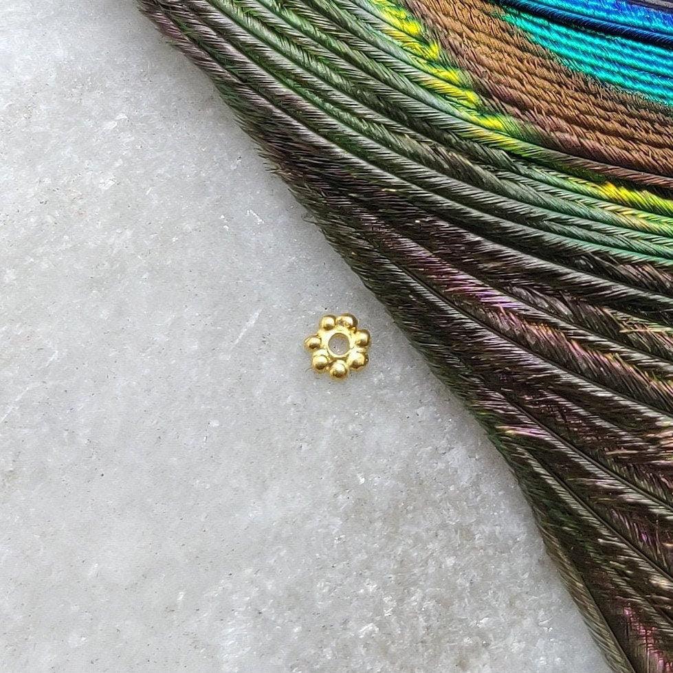 18 Karat Solid Yellow Gold wheel Spacer Findings Sold as 4 Pcs