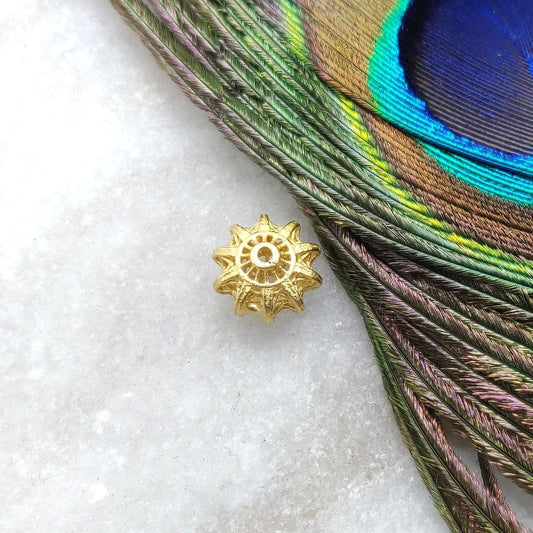 18KT Yellow Gold Melon Spacer Charm-9X8 MM