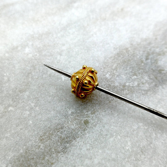 18k Solid Gold Fluted Spacer Bead Finding - view 3