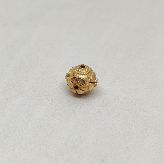 18K Gold Antique Rondelle Spacer Beads Findings 11mm - view 3