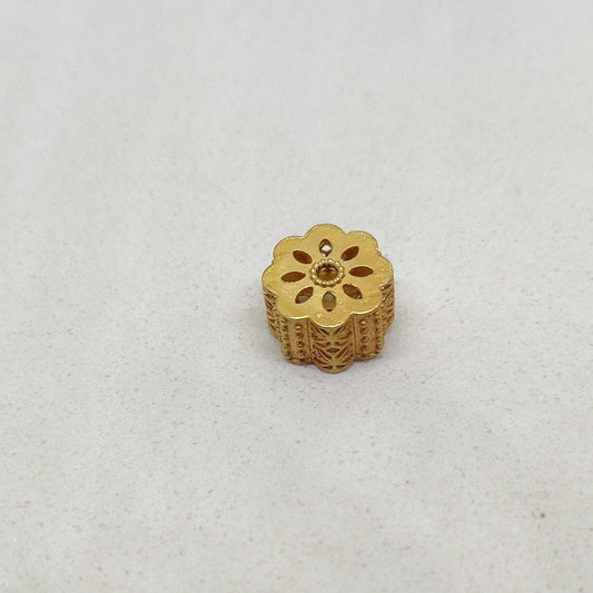 18KT Gold Fancy Wheel Spacer Bead Finding For Necklace 10mm - view 3