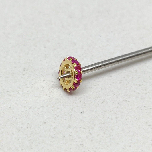 14K Yellow Gold Ruby Wheel Spacer 5MM Findings - SAR Gems