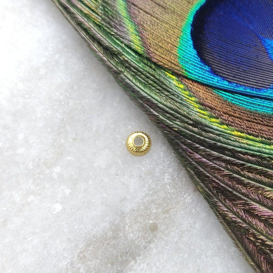 18KT Solid Yellow Gold-Plated Floral Beads Cap for Elegant Jewelry Designs