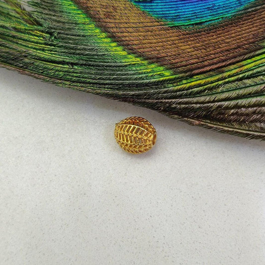 18KT Solid Yellow Gold Oval Gold Spacer Bead Components 8X7mm