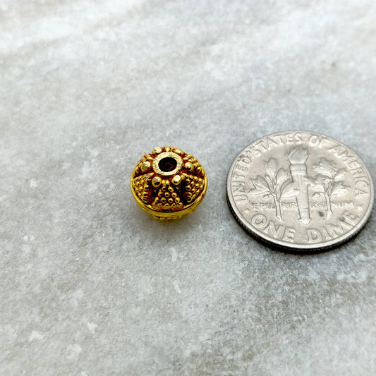 Vintage 18k Solid Gold Round Spacer Beads - view 3