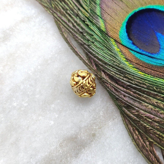 18 Carat Solid Yellow Gold Fancy Gold Spacer Bead Components 10x11mm