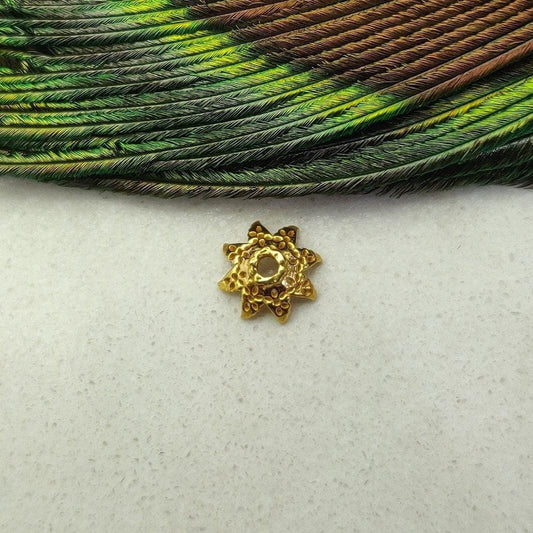 18K Solid Gold Floral Bead Cap Spacer Jewelry Making Supplies DIY for Elegant Jewelry Designs