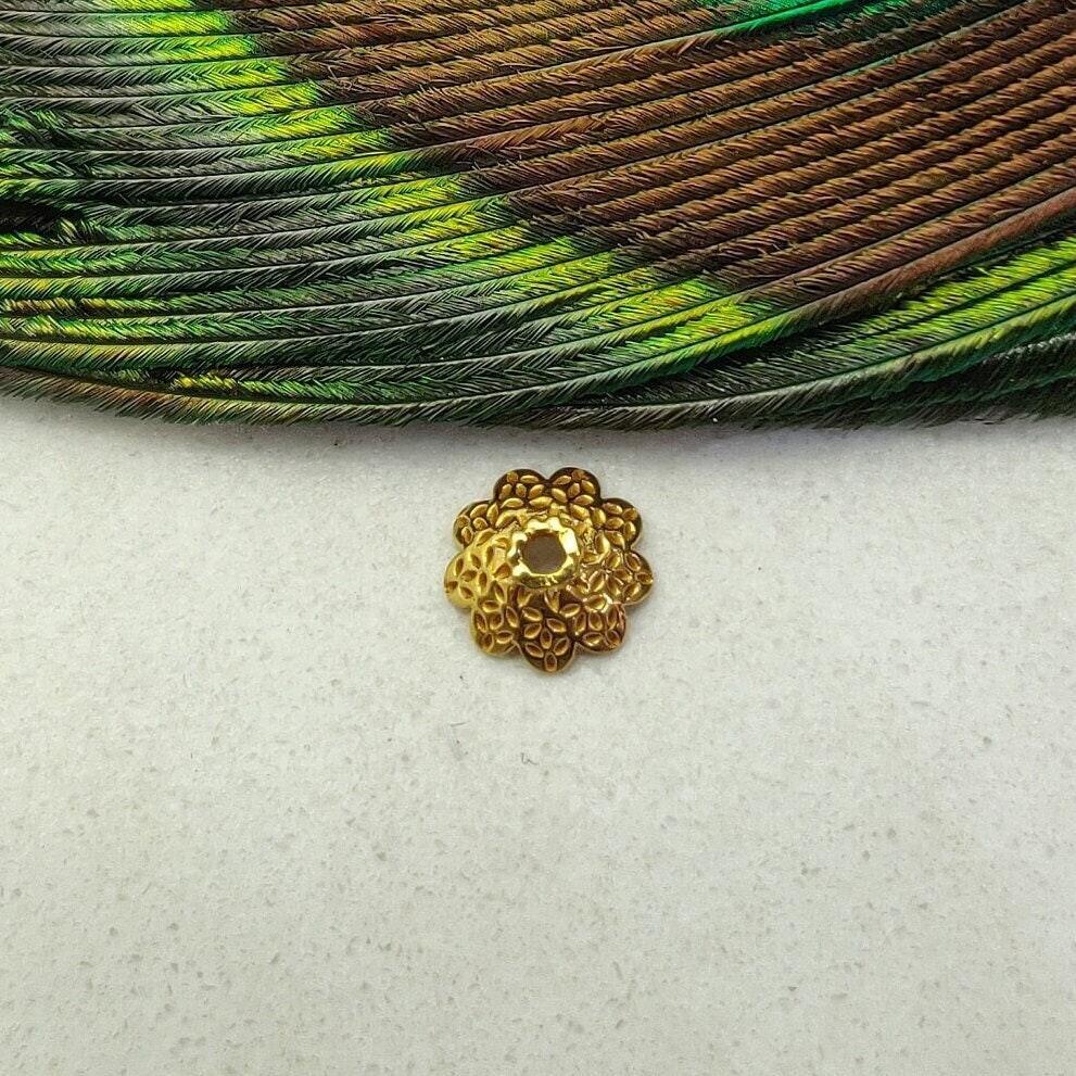 18KT Yellow Gold-Plated Spacer Cap for Beads DIY Jewelry