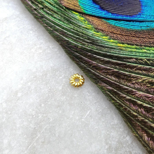 4mm 18KTT Gold Wheel Spacer DIY Craft Sold as 2 Pcs