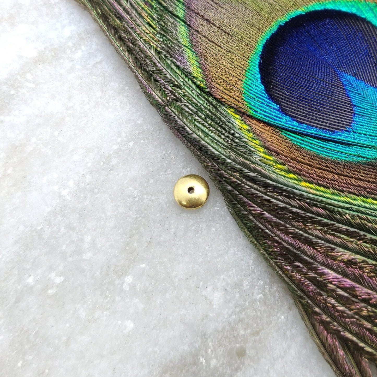 18K Yellow Gold Wheel Gold Spacer Bead Components 2x6mm