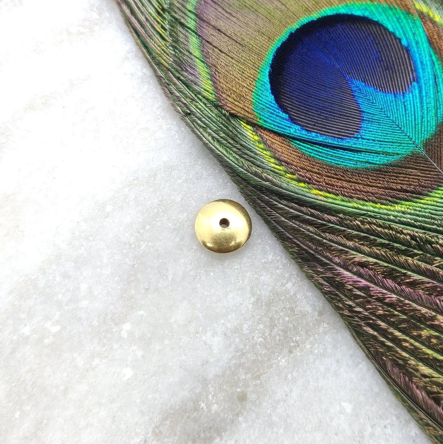 18 Karat Solid Yellow Gold Round Plain Gold Spacer Bead Components 3x9mm