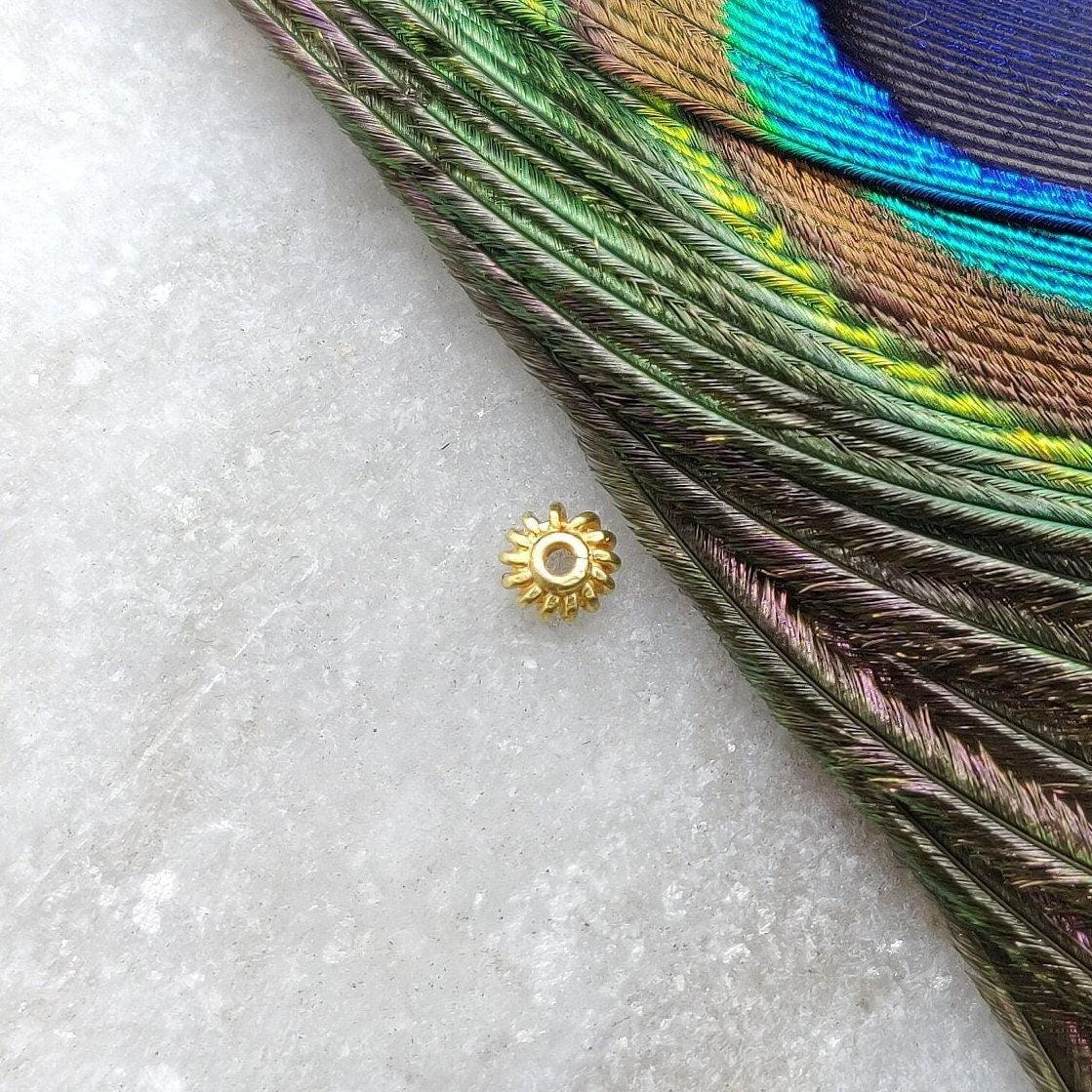 18 Karat Solid Gold Bead Wheel Spacer Sold as 2 pcs