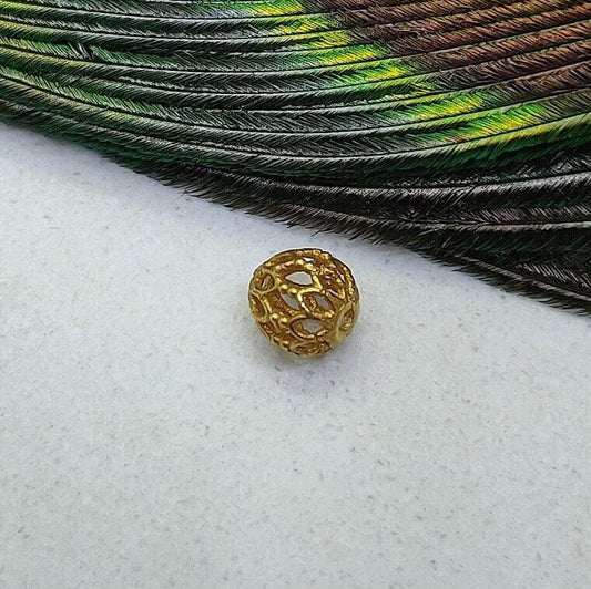 18 Karat Solid Yellow Gold Round Gold Spacer Bead Components 5mm