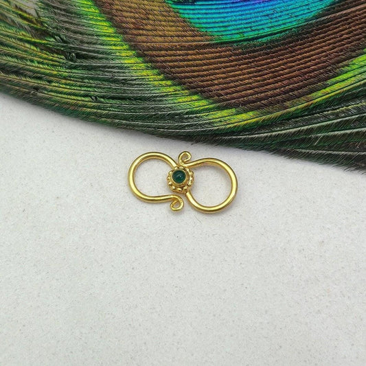 18KT Gold Antique Gem S-Clasp Jewelry Findings 16mm