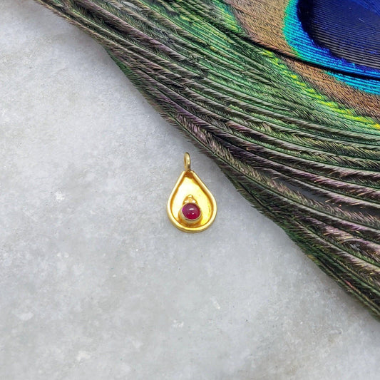 Elegant 18K Gold Teardrop Charm 6x10mm