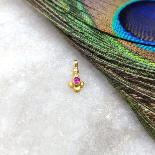 18k Solid Yellow Gold Charm DIY Pendant