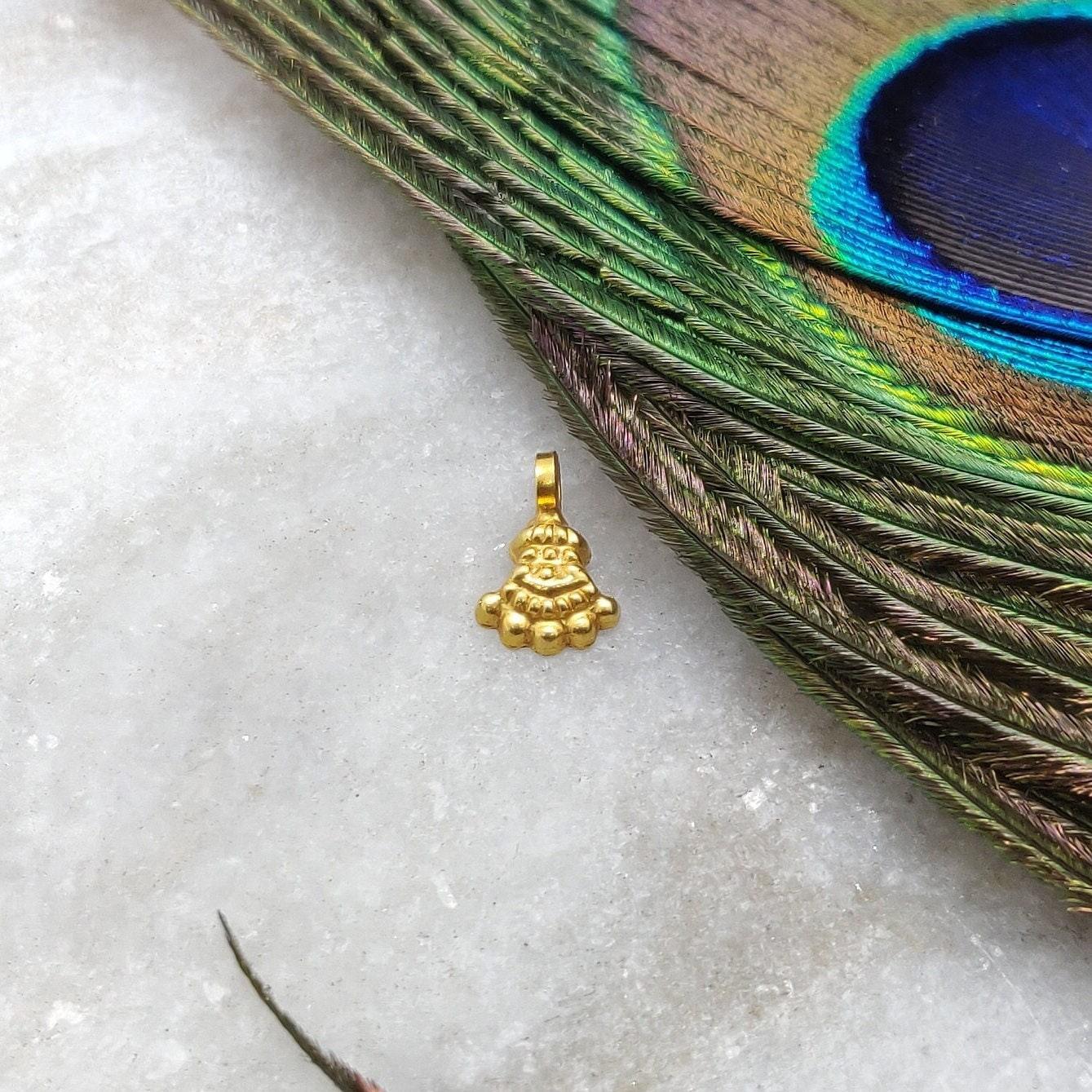 Elegant 18K Gold Antique Bail Charm 9x6mm