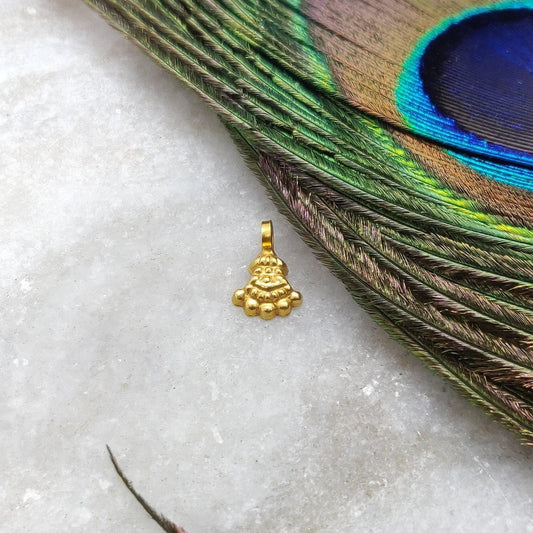 Elegant 18K Gold Antique Bail Charm 9x6mm