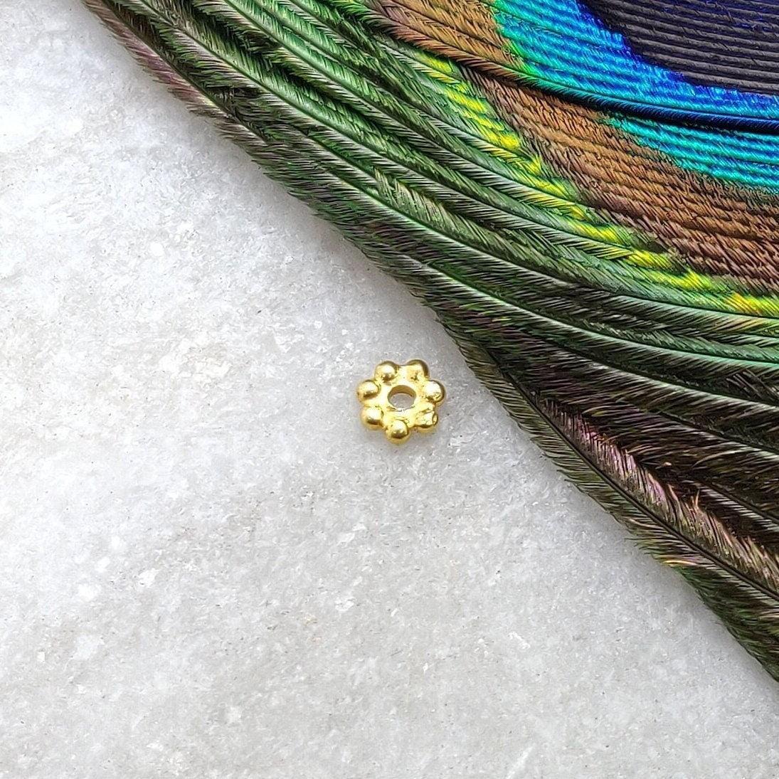 18KT Yellow Gold Wheel Gold Spacer Bead Sold in 2pcs