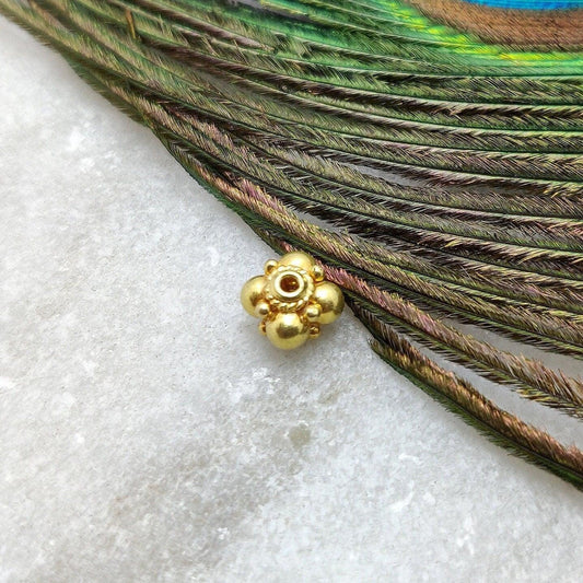 18 Carat Gold Floral Spacer Beads 5x6mm