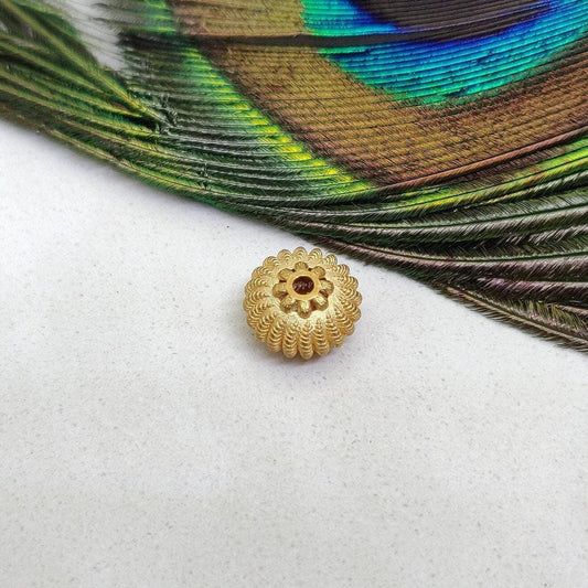 18 Karat Gold Unique Engraved Rondelle Spacer Beads 10MM