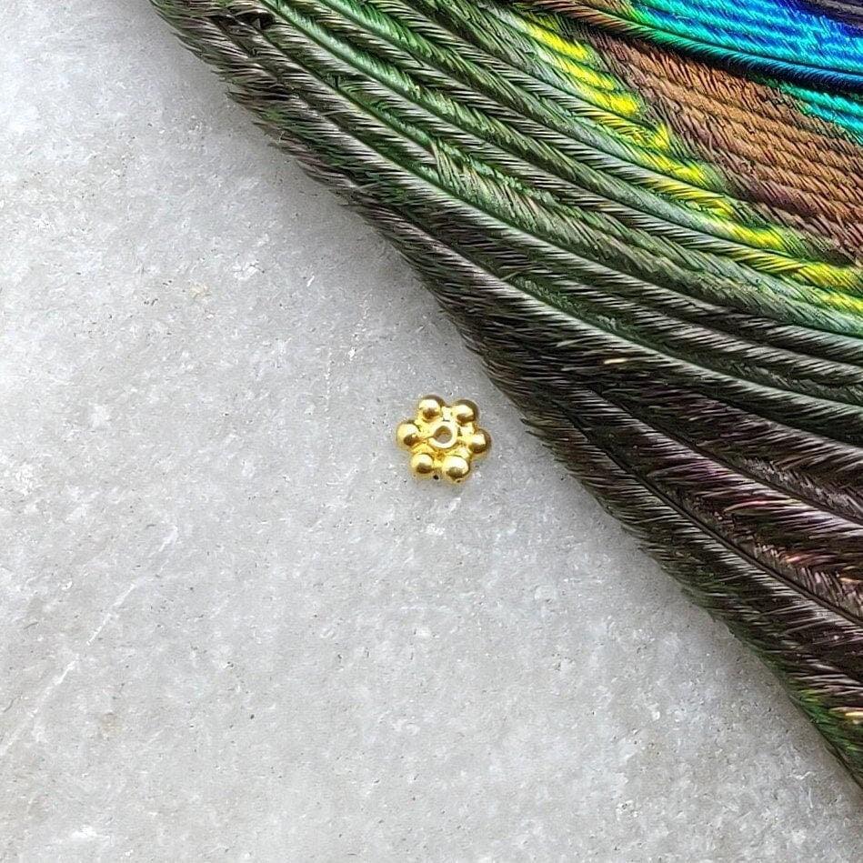 18 Carat Gold Wheel Gold Spacer Bead Jewelry Supplies Sold Pack of 4