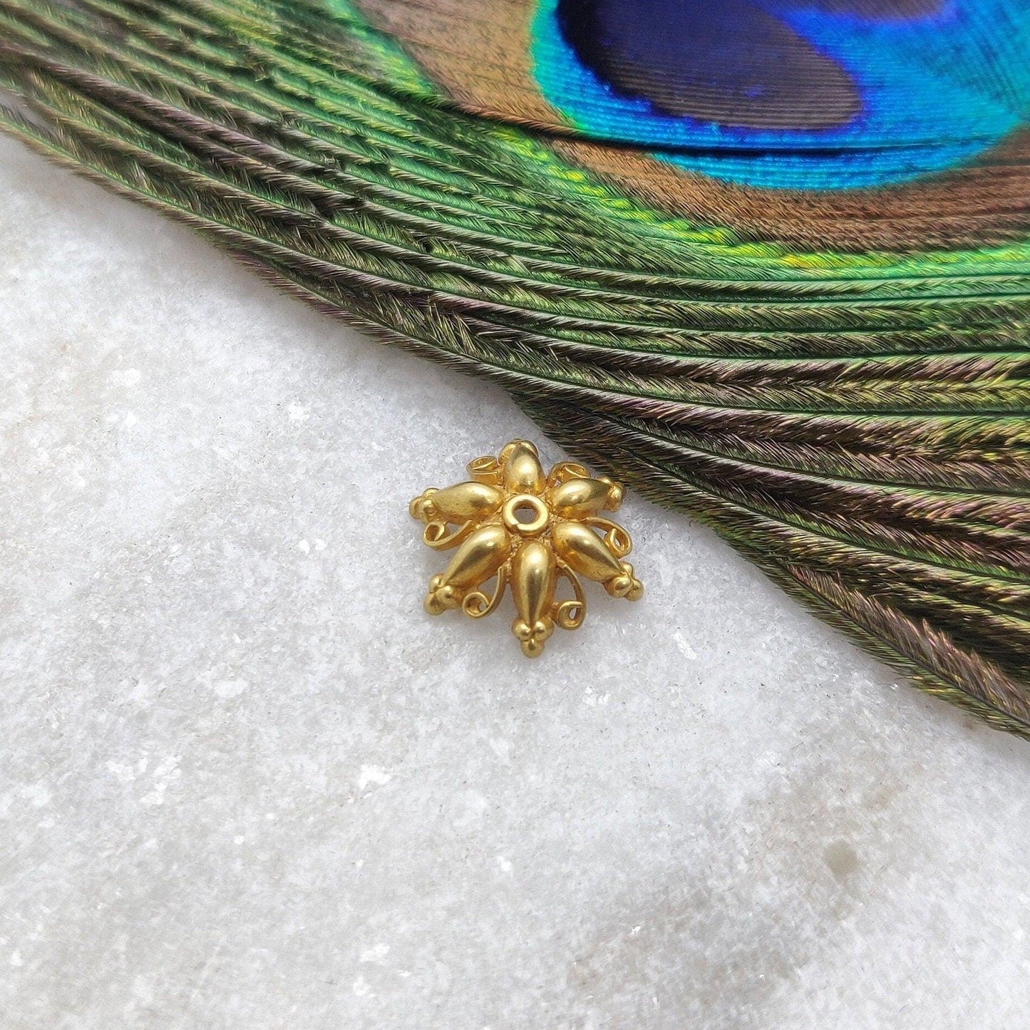 18 Carat Gold Findings Bead Cap Spacer DIY Craft