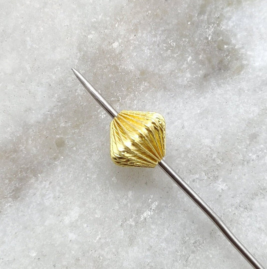 18k Yellow Gold Fluted Roundel Beads