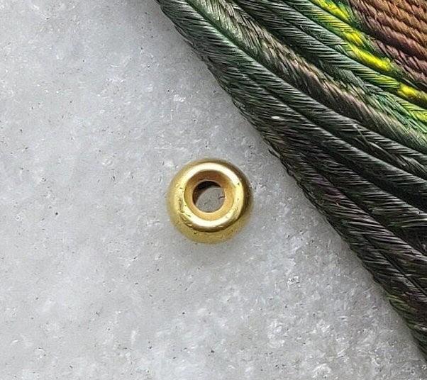 18 Carat Solid Yellow Gold Donat Gold Spacer Bead Components Sold as 2pcs