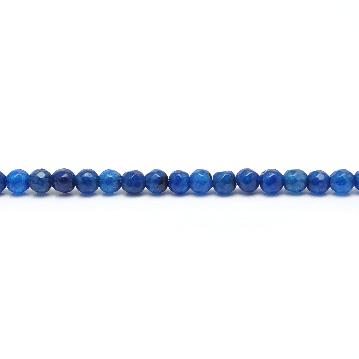 Blue Quartz Round Faceted Gemstone Beads 15" - SAR Gems
