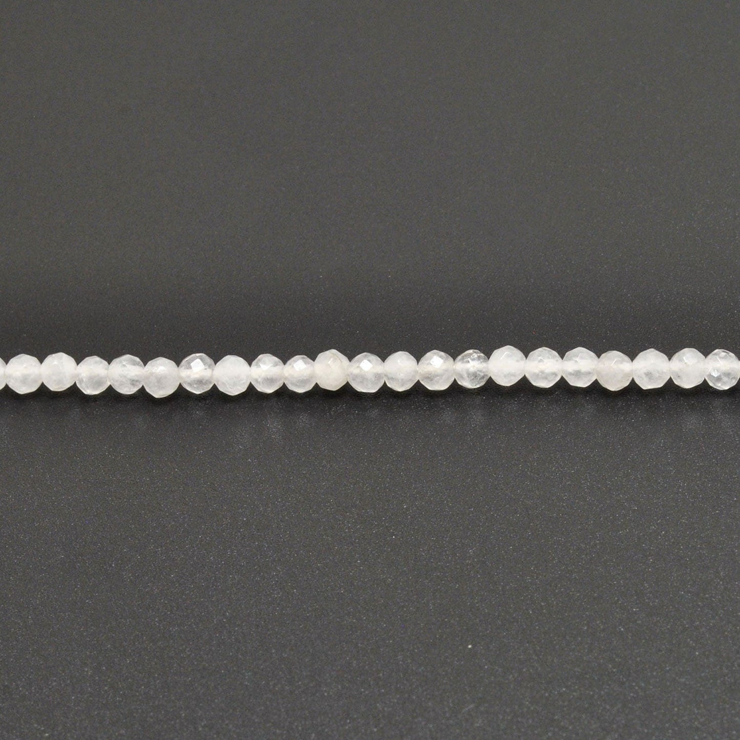Natural White Quartz Round Faceted Gemstone Beads 15" - SAR Gems
