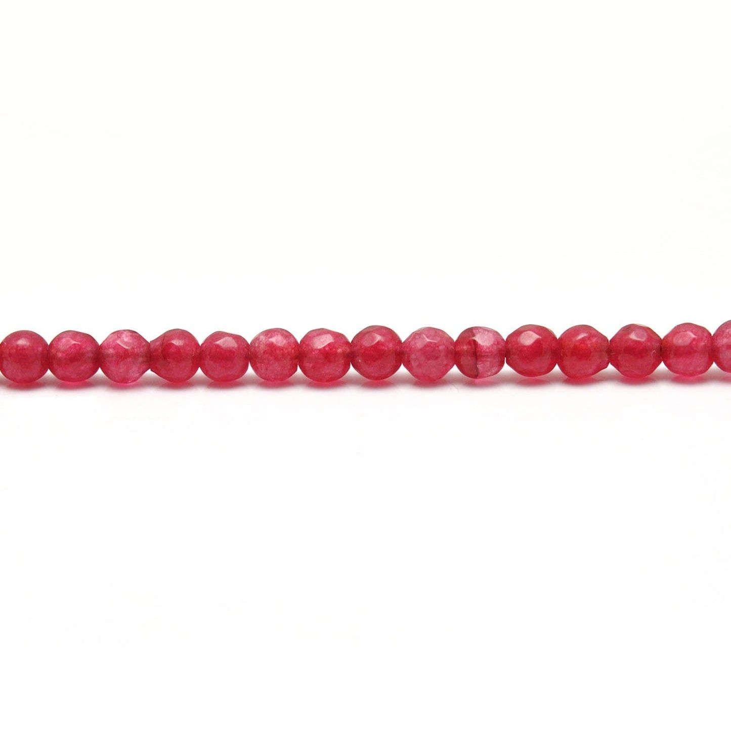 Red Ruby Quartz Round Faceted Gemstone Beads 15" Strand - SAR Gems