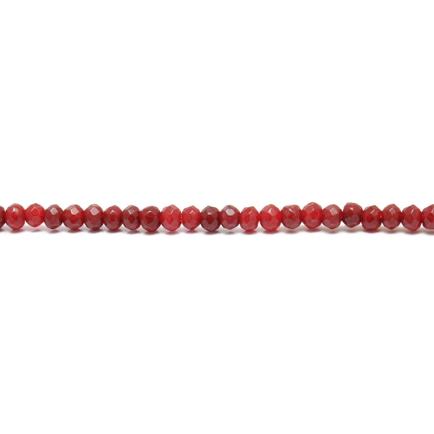 Red Ruby Faceted Rondelle Gemstone Beads 13" - SAR Gems