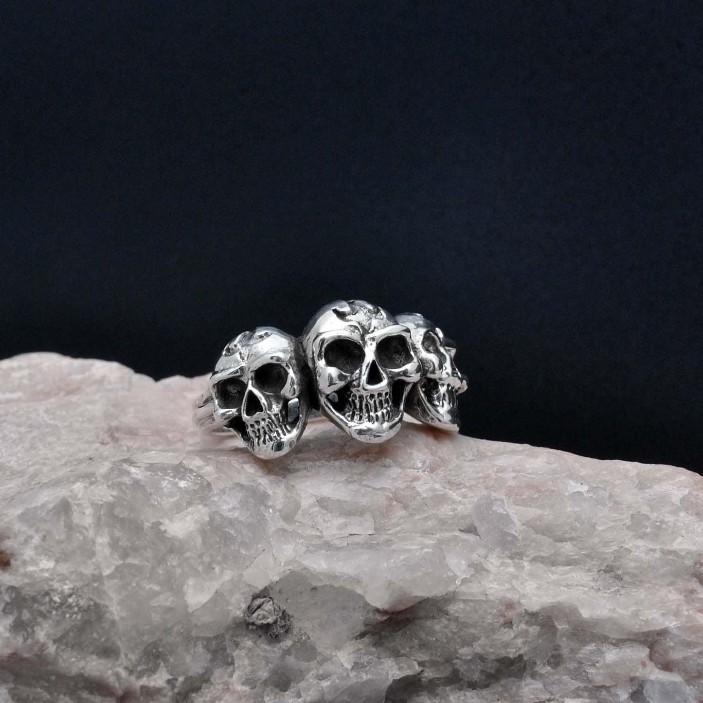 Cluster Skull Silver Ring Size 9 - SAR Gems